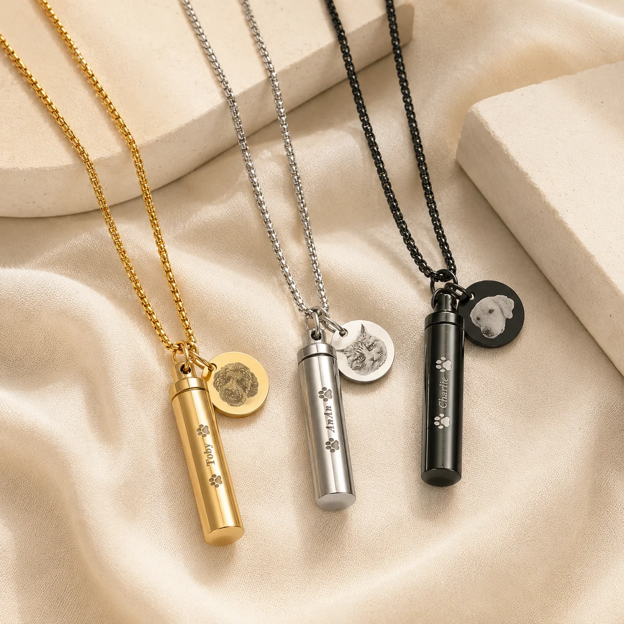 Custom Pet Memorial Urn Necklace Stainless Steel Personalized Photo Name Pendant Keepsake Gift
Custom Pet Memorial Urn Necklace Stainless Steel Personalized Photo Name Pendant Keepsake Gift