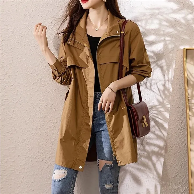 Coat Female Spring Autumn New Hooded Solid Color Windbreaker Zipper Mid-length Jacket Long-sleeved Loose Women's Clothing M365
Coat Female Spring Autumn New Hooded Solid Color Windbreaker Zipper Mid-length Jacket Long-sleeved Loose Women's Clothing M365