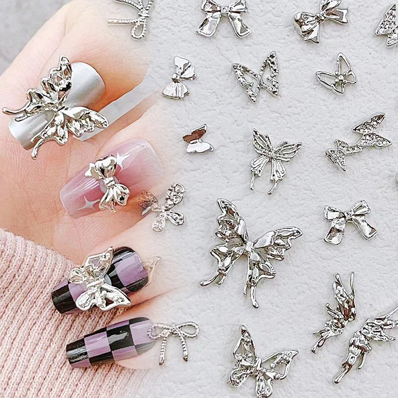 20PCS Silver Alloy Butterfly Nail Art Bow Charms Accessories Products For Manicure Decor Retro Nails Decoration Design Supplies
20PCS Silver Alloy Butterfly Nail Art Bow Charms Accessories Products For Manicure Decor Retro Nails Decoration Design Supplies