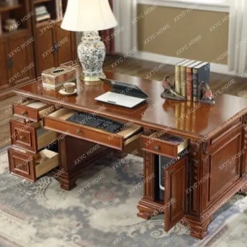 LCustomized solid wood desk class desk study writing desk combination medieval office table
LCustomized solid wood desk class desk study writing desk combination medieval office table