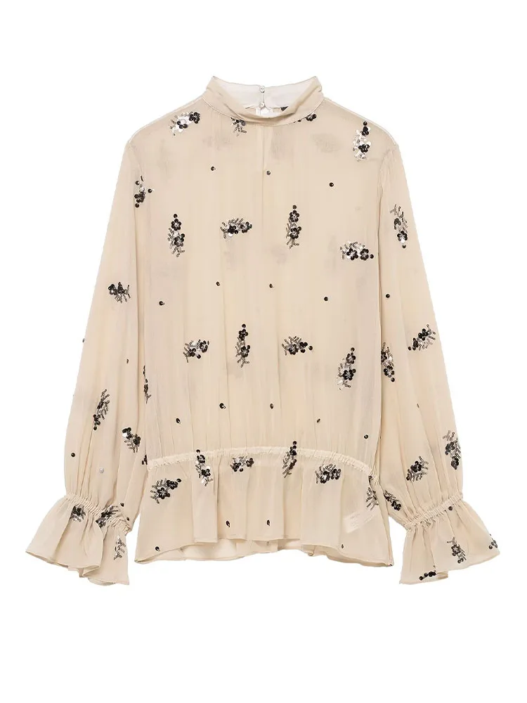 HH Women 2026 New Fashion Versatile Stand Collar Sequined Translucent Shirt Female High Street Casual Pullover Long-Sleeved Top
HH Women 2026 New Fashion Versatile Stand Collar Sequined Translucent Shirt Female High Street Casual Pullover Long-Sleeved Top