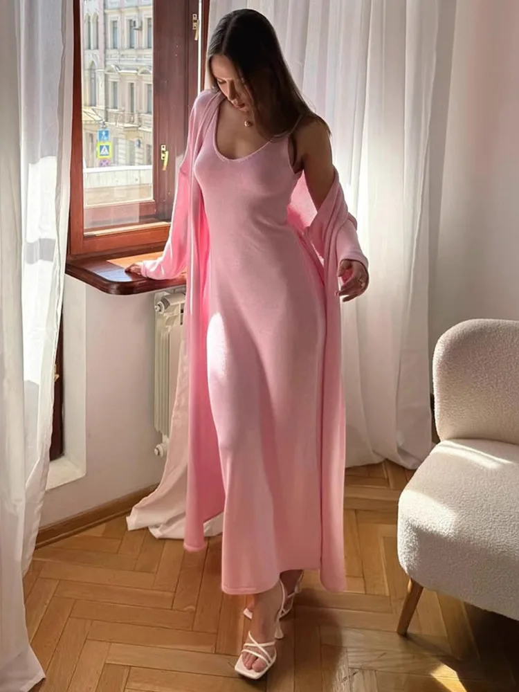 Blifanbo Knitted Long Sleeve Cardigan And Maxi Dress 2 Pieces Set Women Autumn Spaghetti Strap Dress And Cardigan Matching Sets
Blifanbo Knitted Long Sleeve Cardigan And Maxi Dress 2 Pieces Set Women Autumn Spaghetti Strap Dress And Cardigan Matching Sets