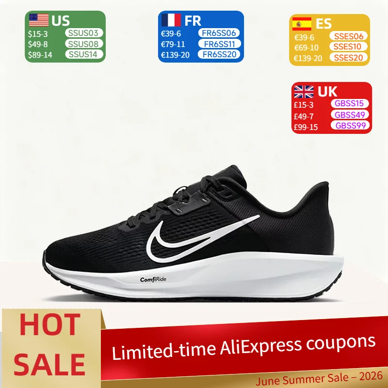 NikeQuest6 Fashionable Comfortable Minimalist Snug Fit Breathable Low-Top Running Shoes Women's Black and White FD6034-001
NikeQuest6 Fashionable Comfortable Minimalist Snug Fit Breathable Low-Top Running Shoes Women's Black and White FD6034-001