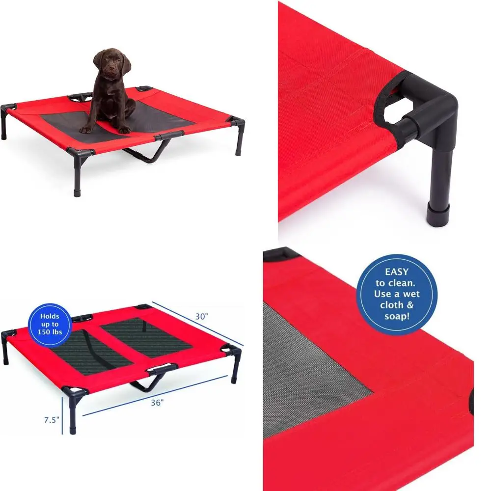 medium-sized mesh elevated dog cot - 30x24.5, cool & breathable, indoor/outdoor, red
medium-sized mesh elevated dog cot - 30x24.5, cool & breathable, indoor/outdoor, red