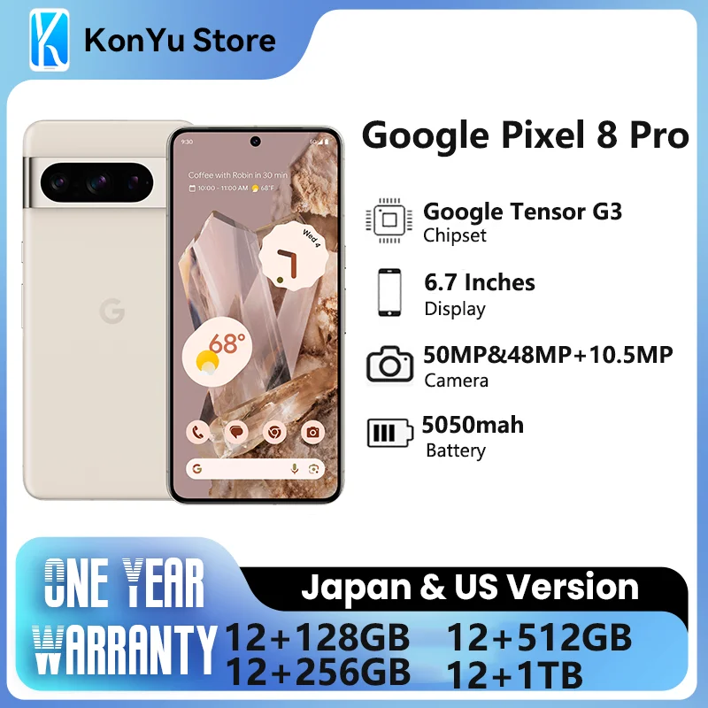 2023 Новый Google Pixel 8 Pro Google Tensor G3 6,7 дюйма 1 ТБ 50 МП и 48 МП OLED 120 Гц IP68 / водостойкий 5050 мАч 5G
2023 Новый Google Pixel 8 Pro Google Tensor G3 6,7 дюйма 1 ТБ 50 МП и 48 МП OLED 120 Гц IP68 / водостойкий 5050 мАч 5G