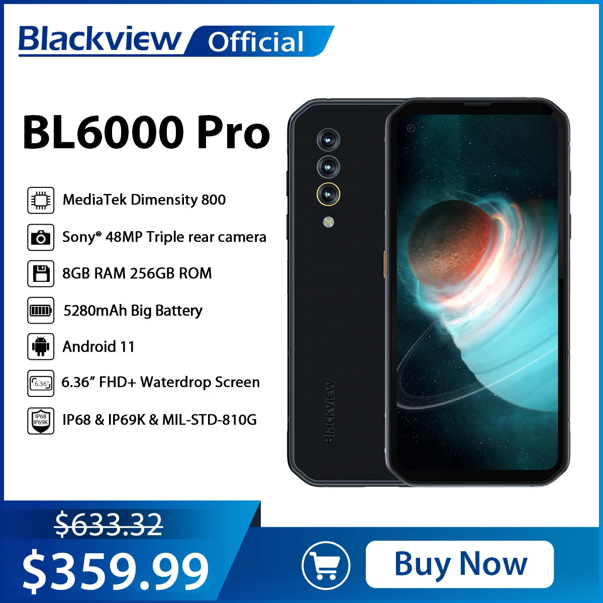 андроид Blackview BL6000 Pro 5G IP68 Водонепроницаемый 48MP тройной Камера 8 Гб Оперативная память 256 ГБ Встроенная память 6,36 дюймов глобальная версия
андроид Blackview BL6000 Pro 5G IP68 Водонепроницаемый 48MP тройной Камера 8 Гб Оперативная память 256 ГБ Встроенная память 6,36 дюймов глобальная версия