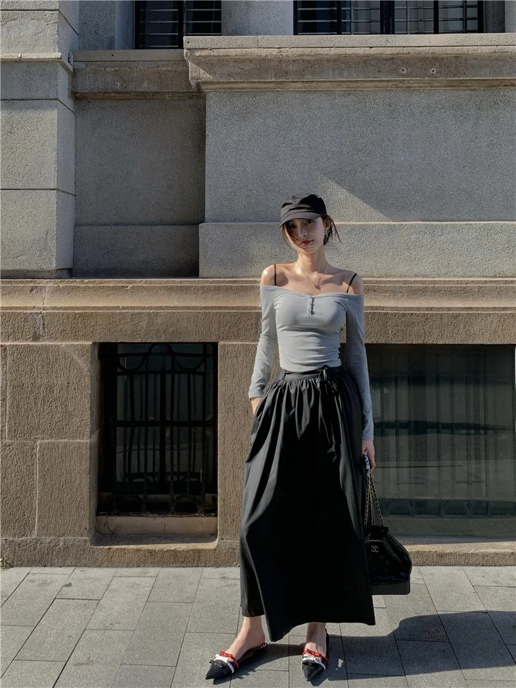 Black Vintage PU Leather A-Line Midi Skirt High Waist Belted Street Style Women's Fashion Spring Autumn Winter City Commute C...
Black Vintage PU Leather A-Line Midi Skirt High Waist Belted Street Style Women's Fashion Spring Autumn Winter City Commute C...