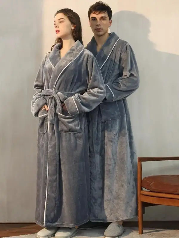 Couples Long Size Men's Warmth Plu Robe Velvet Home Clothes Winter Thiened Coral Fabric Simple Sle Youth Suitable
Couples Long Size Men's Warmth Plu Robe Velvet Home Clothes Winter Thiened Coral Fabric Simple Sle Youth Suitable
