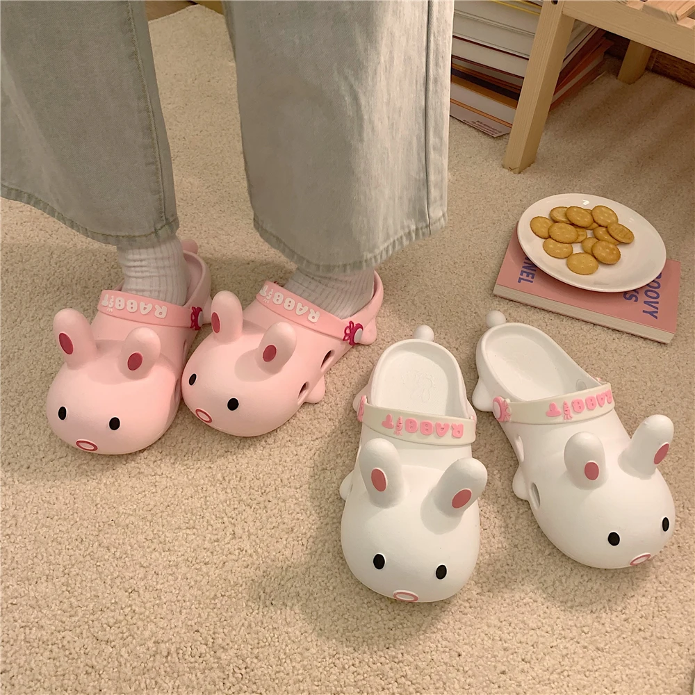 Cute Rabbit Hole Slippers Women Summer Students Girls Outer Slippers Anti-slip Deodorant Cartoon Covered Head Cool Shoes
Cute Rabbit Hole Slippers Women Summer Students Girls Outer Slippers Anti-slip Deodorant Cartoon Covered Head Cool Shoes