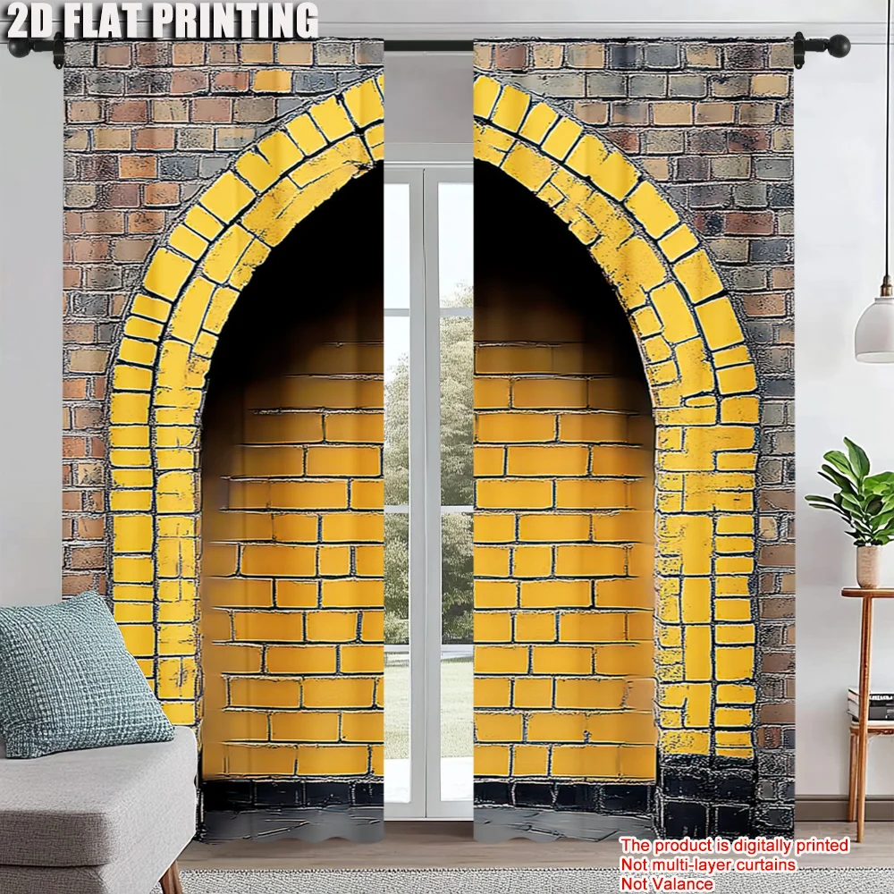 2Pcs Yellow Arches Brick Wall Printed Curtains Window Treatments For Bedroom Living Room Home Room Decoration
2Pcs Yellow Arches Brick Wall Printed Curtains Window Treatments For Bedroom Living Room Home Room Decoration
