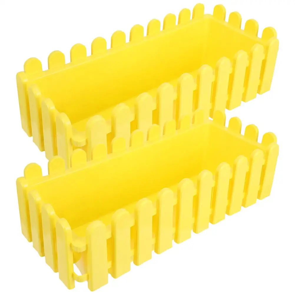 2 Pcs Flower Pot Fence Planter Boxes Vegetable Plastic Outdoor Pots for Plants Green Large
2 Pcs Flower Pot Fence Planter Boxes Vegetable Plastic Outdoor Pots for Plants Green Large