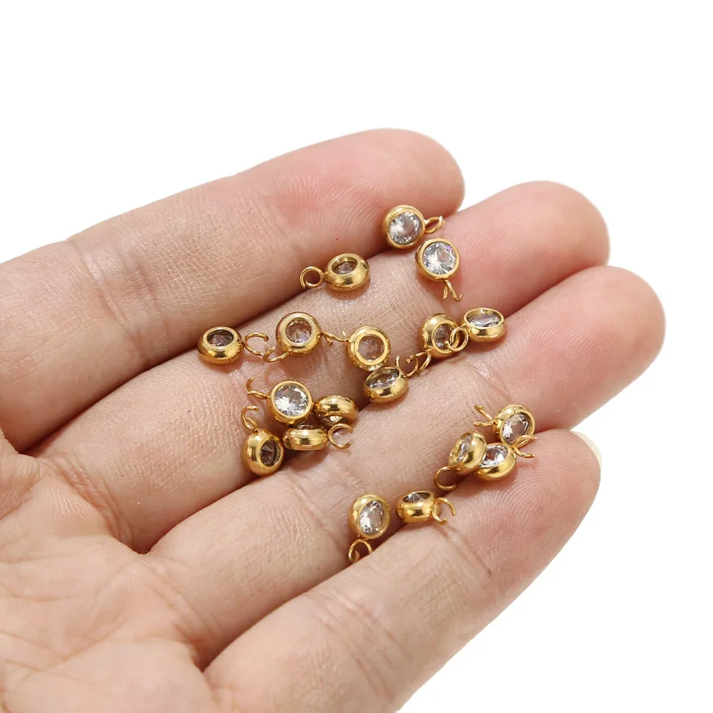 30pcs Stainless Steel Round 5mm Zircon Charms Beads for DIY Jewelry Necklace Making Bracelet Findings Crafts Earrings Pendants
30pcs Stainless Steel Round 5mm Zircon Charms Beads for DIY Jewelry Necklace Making Bracelet Findings Crafts Earrings Pendants