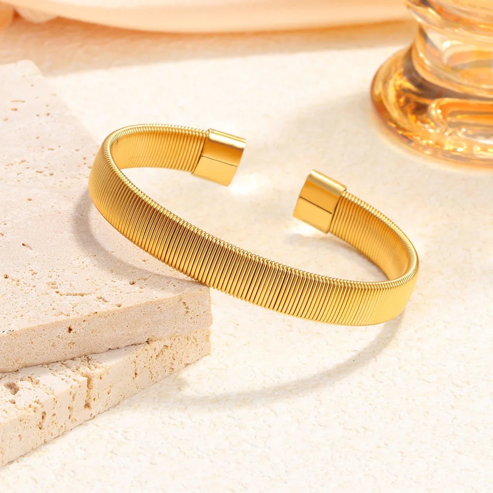 Fashion Gold Color Stainless Steel Braided Mesh C-shaped Bracelet Not Fade Adjustable Bangles Hand Jewelry for Women Men New
Fashion Gold Color Stainless Steel Braided Mesh C-shaped Bracelet Not Fade Adjustable Bangles Hand Jewelry for Women Men New