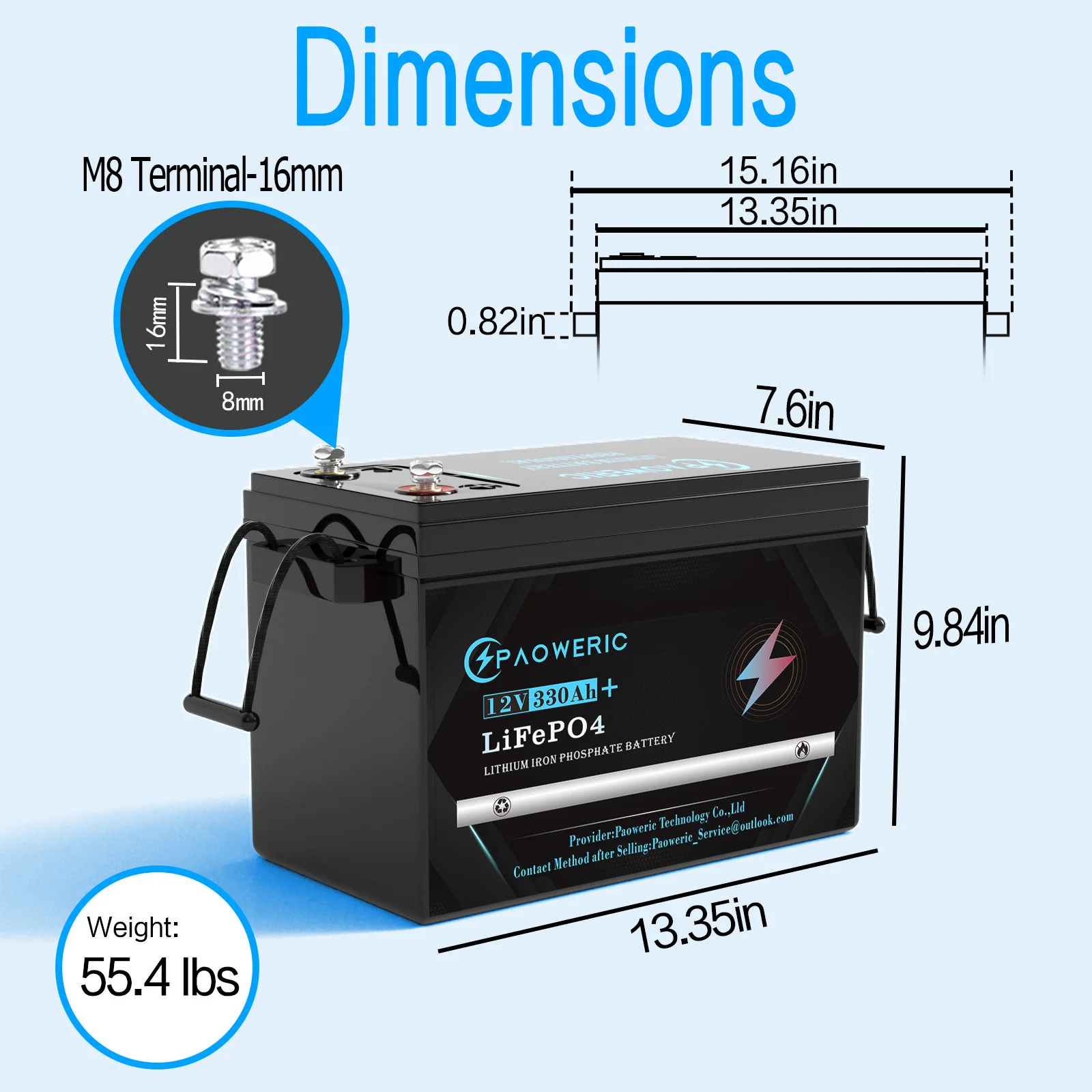 12V 330Ah LiFePO4 Battery Built-in Smart 200A BMS,Rechargeable Lithium Battery, Perfect for Solar systerm,RV,Battery Backup,Marine and Home Energy Storage
12V 330Ah LiFePO4 Battery Built-in Smart 200A BMS,Rechargeable Lithium Battery, Perfect for Solar systerm,RV,Battery Backup,Marine and Home Energy Storage