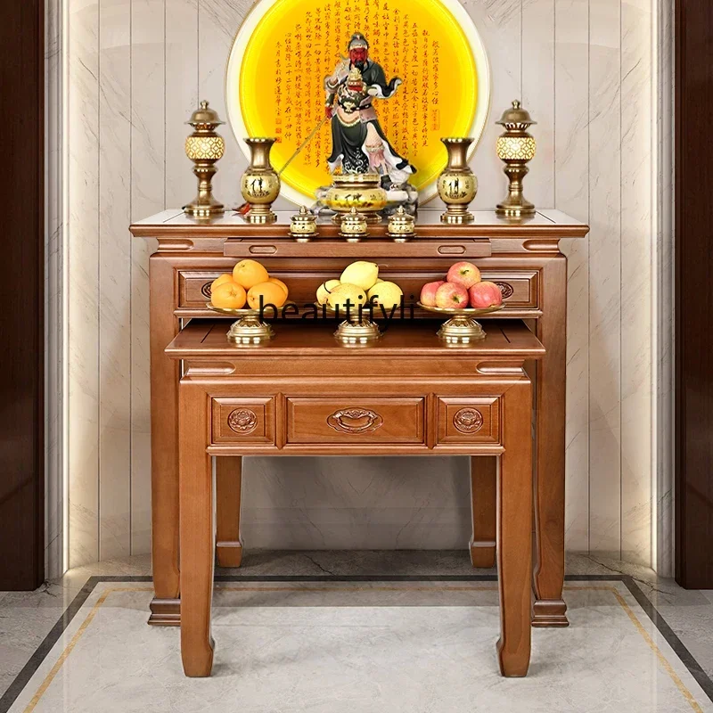 S Gold Sandalwood Buddha Shrine Altar Incense Burner Table New Chinese Style Altar Buddha Table Middle Hall Incense Fire Table
S Gold Sandalwood Buddha Shrine Altar Incense Burner Table New Chinese Style Altar Buddha Table Middle Hall Incense Fire Table