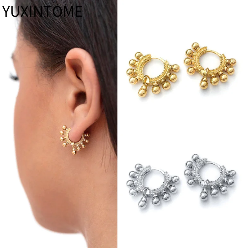 925 Sterling Silver Ear Needle Punk Simple Hoop Earrings For Women Small Round Beads Pendant Earrings Fashion Jewelry Gifts
925 Sterling Silver Ear Needle Punk Simple Hoop Earrings For Women Small Round Beads Pendant Earrings Fashion Jewelry Gifts