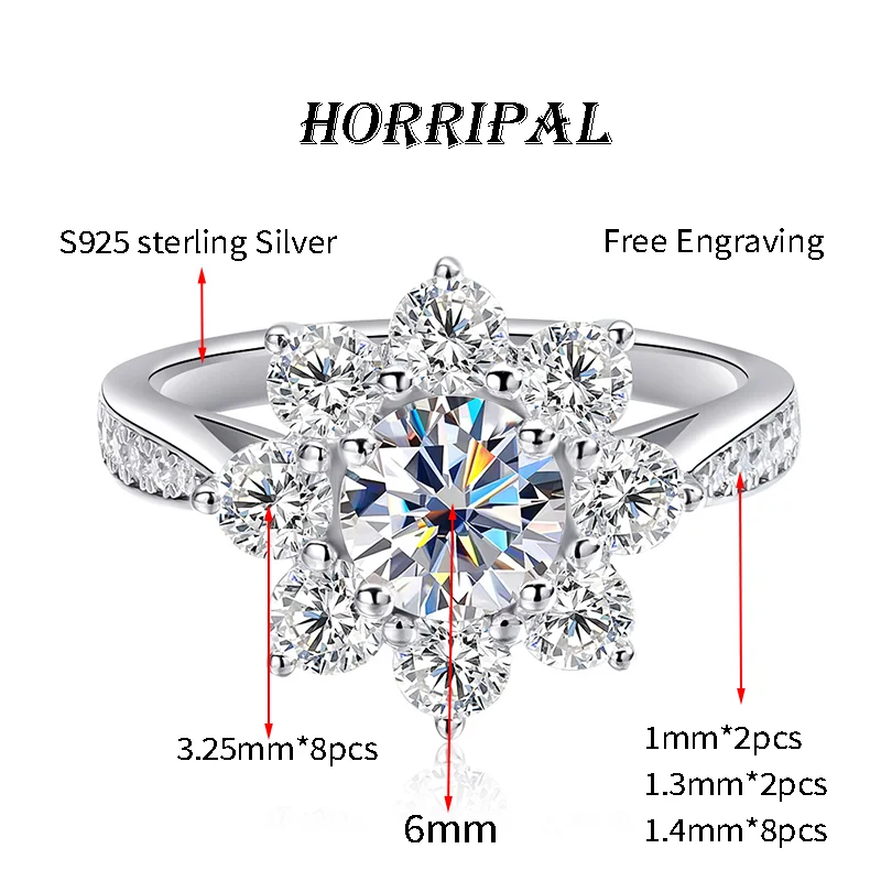 HORRIPAL D Color VVS1 Moissanite Ring 925 Sterling Silver Pear Shaped Sparkling Band For Women Engagement Promise Fine Jewelry
HORRIPAL D Color VVS1 Moissanite Ring 925 Sterling Silver Pear Shaped Sparkling Band For Women Engagement Promise Fine Jewelry
