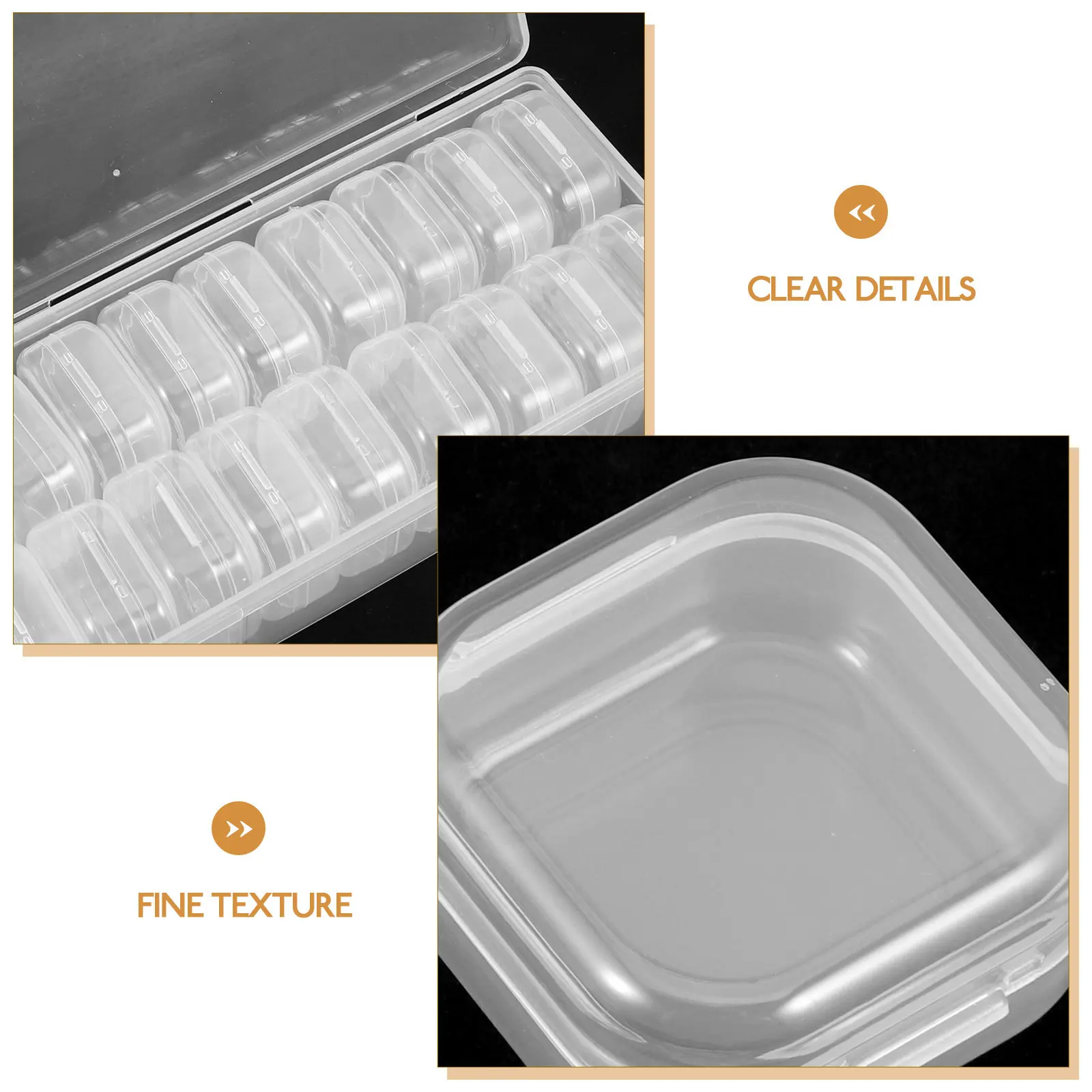 1Set Mini Plastic Storage Box Clear Transparent Lightweight Small Organizer Box with Lid for Pills Earrings Rings Beads
1Set Mini Plastic Storage Box Clear Transparent Lightweight Small Organizer Box with Lid for Pills Earrings Rings Beads