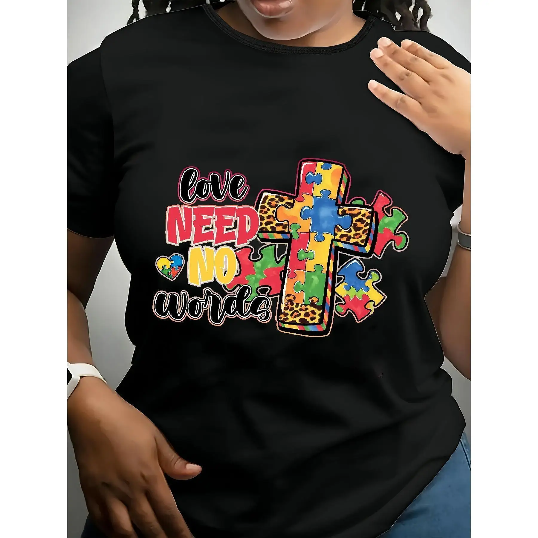 New Unisex Autism Awareness T-Shirt, ''Love Needs No Words'' Puzzle Cross Tee, Christian Autistic Support Gift Top
New Unisex Autism Awareness T-Shirt, ''Love Needs No Words'' Puzzle Cross Tee, Christian Autistic Support Gift Top