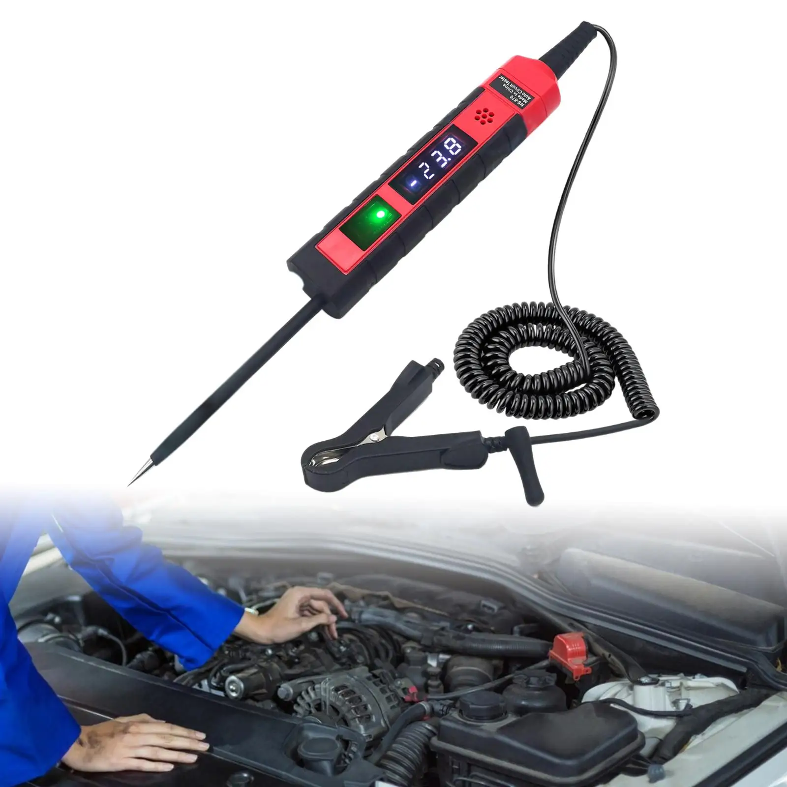 Auto Circuit Tester with 3.6M Spring Wire Versatile Heavy Duty Light Tester
Auto Circuit Tester with 3.6M Spring Wire Versatile Heavy Duty Light Tester