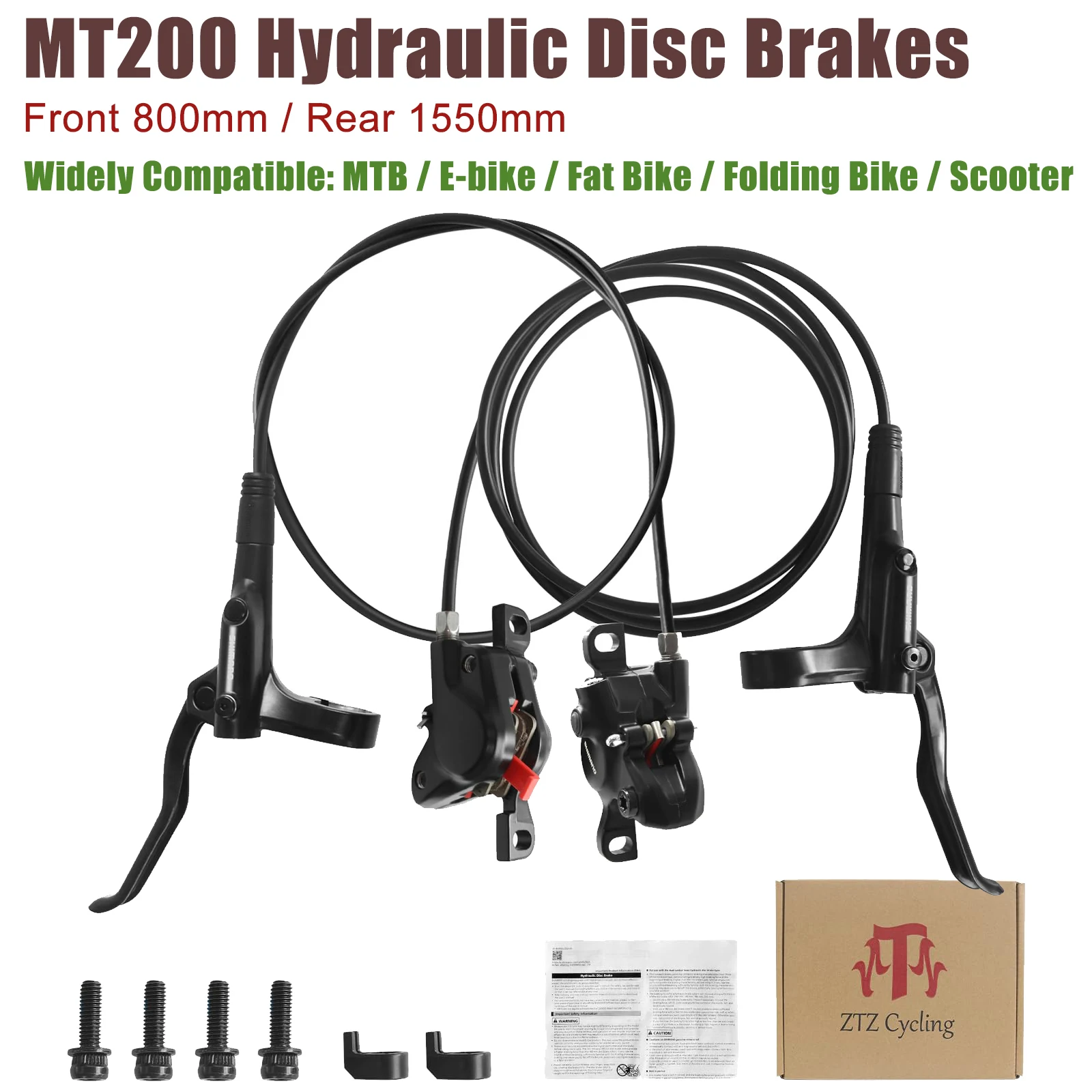 BR-BL-MT200 MTB Hydraulic Disc Brakes Set 800 1550mm Mountain Bike Hydraulic Brake Mountain Bike Bicycle Disc Brake 2 Piston
BR-BL-MT200 MTB Hydraulic Disc Brakes Set 800 1550mm Mountain Bike Hydraulic Brake Mountain Bike Bicycle Disc Brake 2 Piston
