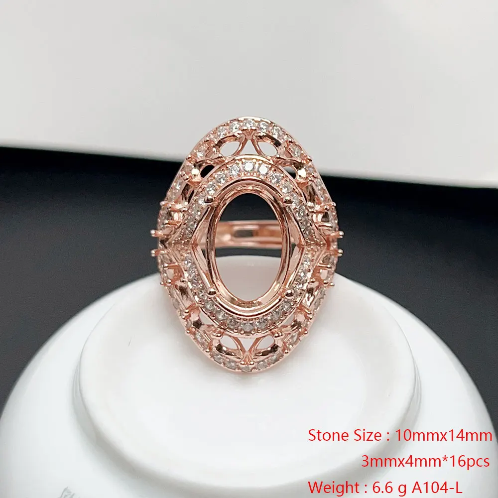 Luxury 925 Silver Ring Setting 10*14mm Gemstone Ring Setting with 18K Gold Plating Wholesale Price Jewelry DIY Supplier
Luxury 925 Silver Ring Setting 10*14mm Gemstone Ring Setting with 18K Gold Plating Wholesale Price Jewelry DIY Supplier