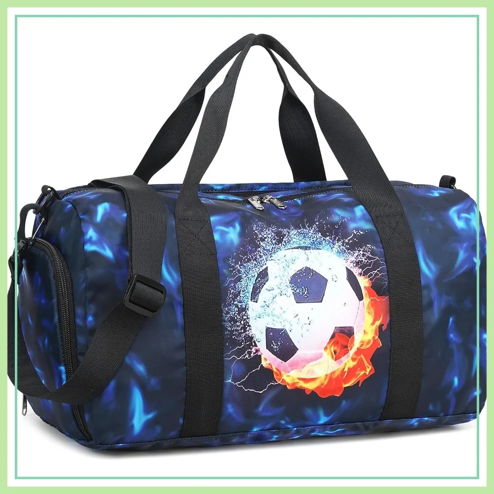 Kids Duffel Bag with Shoe Compartment & Wet Pocket, 23L Travel Sport Gym Bag, Black Blue
Kids Duffel Bag with Shoe Compartment & Wet Pocket, 23L Travel Sport Gym Bag, Black Blue