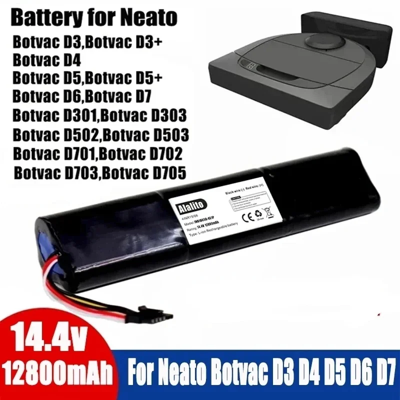 Original 14.4V 12800mAh Li ion Replacement Battery For Neato Botvac D3 D4 D5 D6 D7 945-0225/205-0011 Sweeping Robot
Original 14.4V 12800mAh Li ion Replacement Battery For Neato Botvac D3 D4 D5 D6 D7 945-0225/205-0011 Sweeping Robot