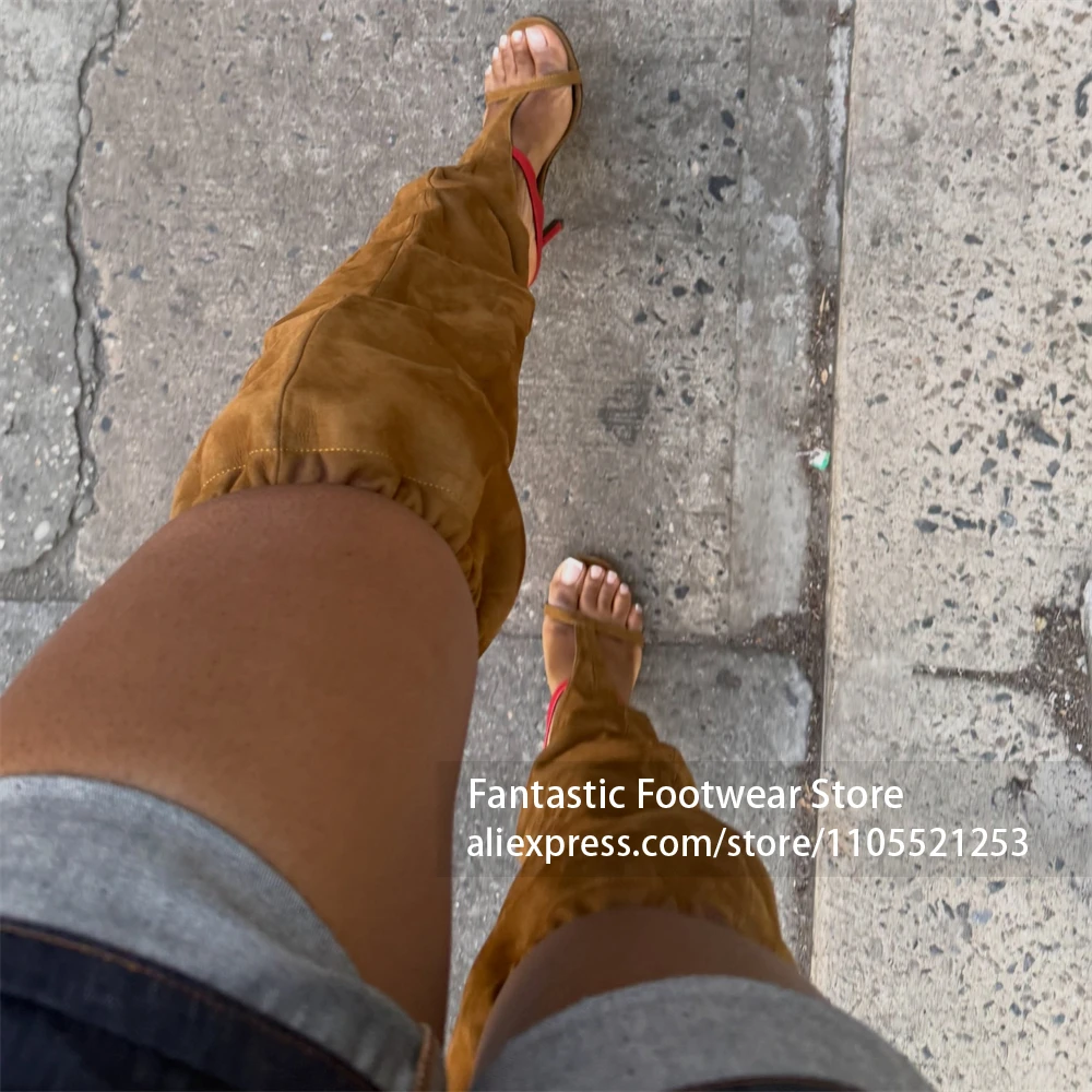 Multicolor Suede Open Toe Thong Sandals Stiletto Heel Ankle Wrap Summer Boots High Heel Knee High Sandal Boots Party Women Shoes
Multicolor Suede Open Toe Thong Sandals Stiletto Heel Ankle Wrap Summer Boots High Heel Knee High Sandal Boots Party Women Shoes