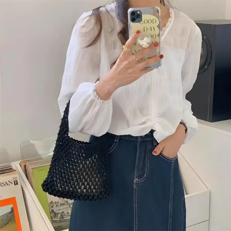Knitted Handbag, Hollowout Handmade Woven One-shoulder Pouch, The Cotton Rope Colorful Large Capacity Mommy Bag Work
Knitted Handbag, Hollowout Handmade Woven One-shoulder Pouch, The Cotton Rope Colorful Large Capacity Mommy Bag Work