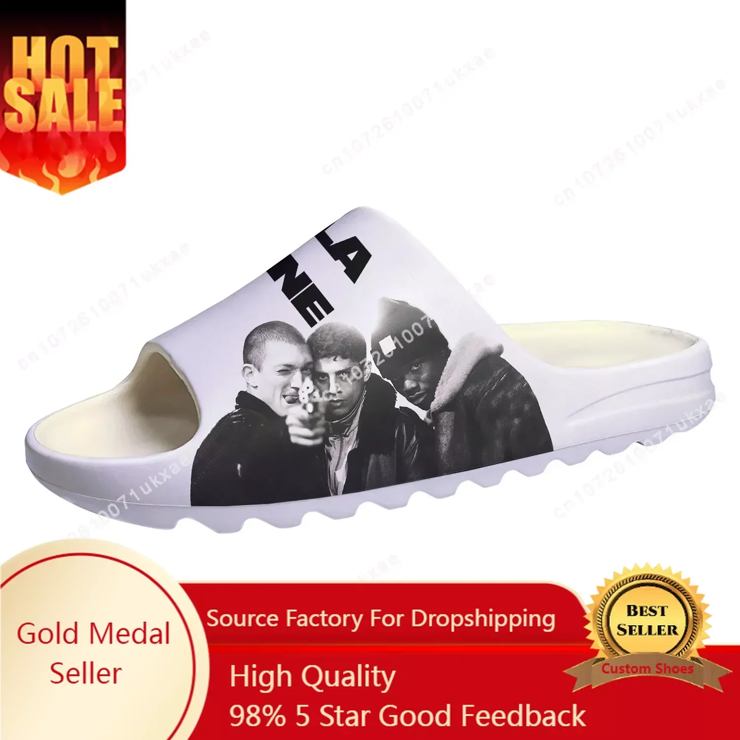 La Haine Movie Soft Sole Sllipers Home Clogs Customized Step On Water Shoes Mens Womens Teenager Step in Sandals
La Haine Movie Soft Sole Sllipers Home Clogs Customized Step On Water Shoes Mens Womens Teenager Step in Sandals
