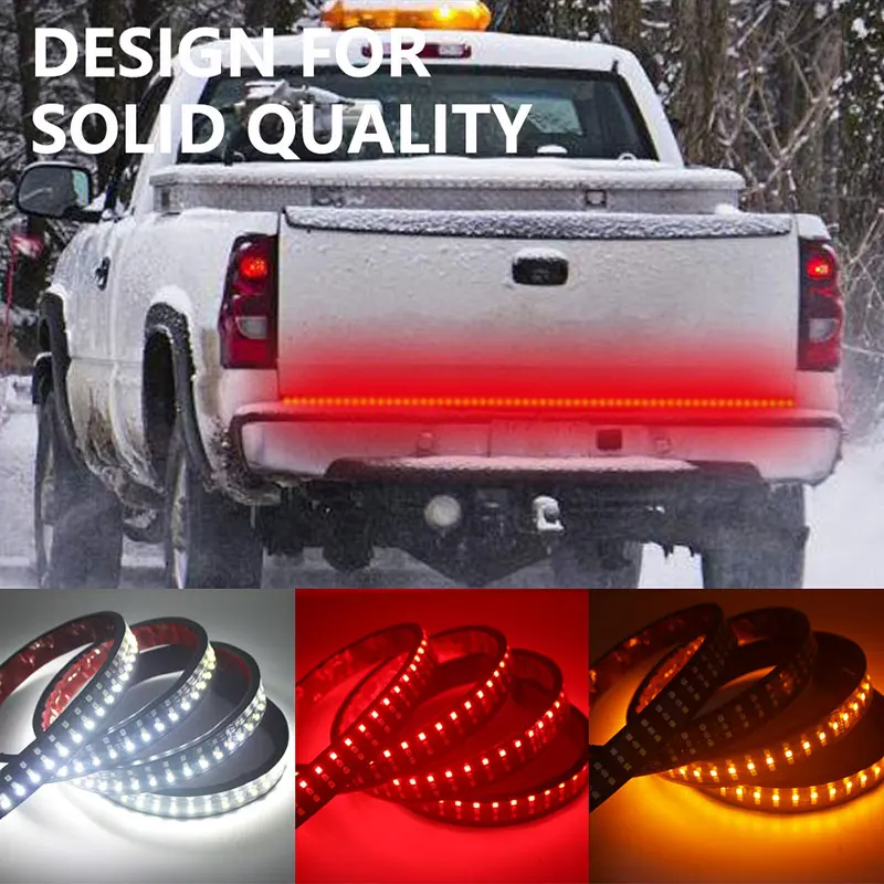 12V 1.2/1.5M Car Brake Turn Signal Light Strip Flexible LED Running Reverse Light Tailgate Light Bar Red Flash Lights for Pickup
12V 1.2/1.5M Car Brake Turn Signal Light Strip Flexible LED Running Reverse Light Tailgate Light Bar Red Flash Lights for Pickup