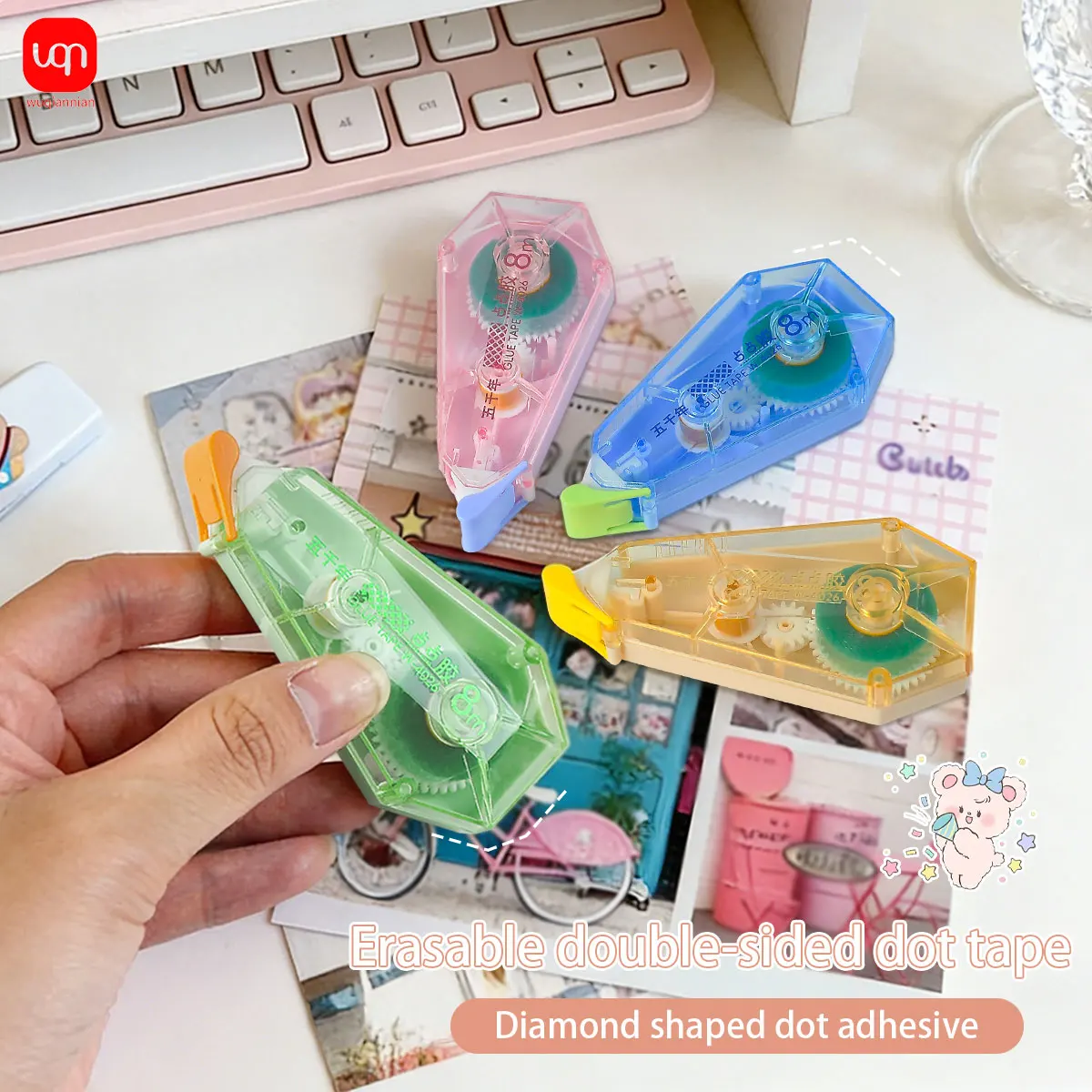 WQN-4PCS 7.8*3.7cm Dot Adhesive Tape DIY Collage Album School Stationery Supplies Roller Tape for Office Use
WQN-4PCS 7.8*3.7cm Dot Adhesive Tape DIY Collage Album School Stationery Supplies Roller Tape for Office Use
