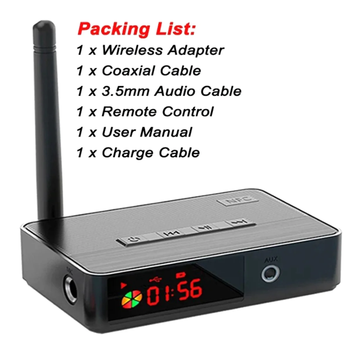 COTS-tNFC Bluetooth 5.3 Transmitter Receiver 3.5mm AUX Optical 6.5mm Microphone/U Disk/TF Card HIFI Wireless Audio
COTS-tNFC Bluetooth 5.3 Transmitter Receiver 3.5mm AUX Optical 6.5mm Microphone/U Disk/TF Card HIFI Wireless Audio