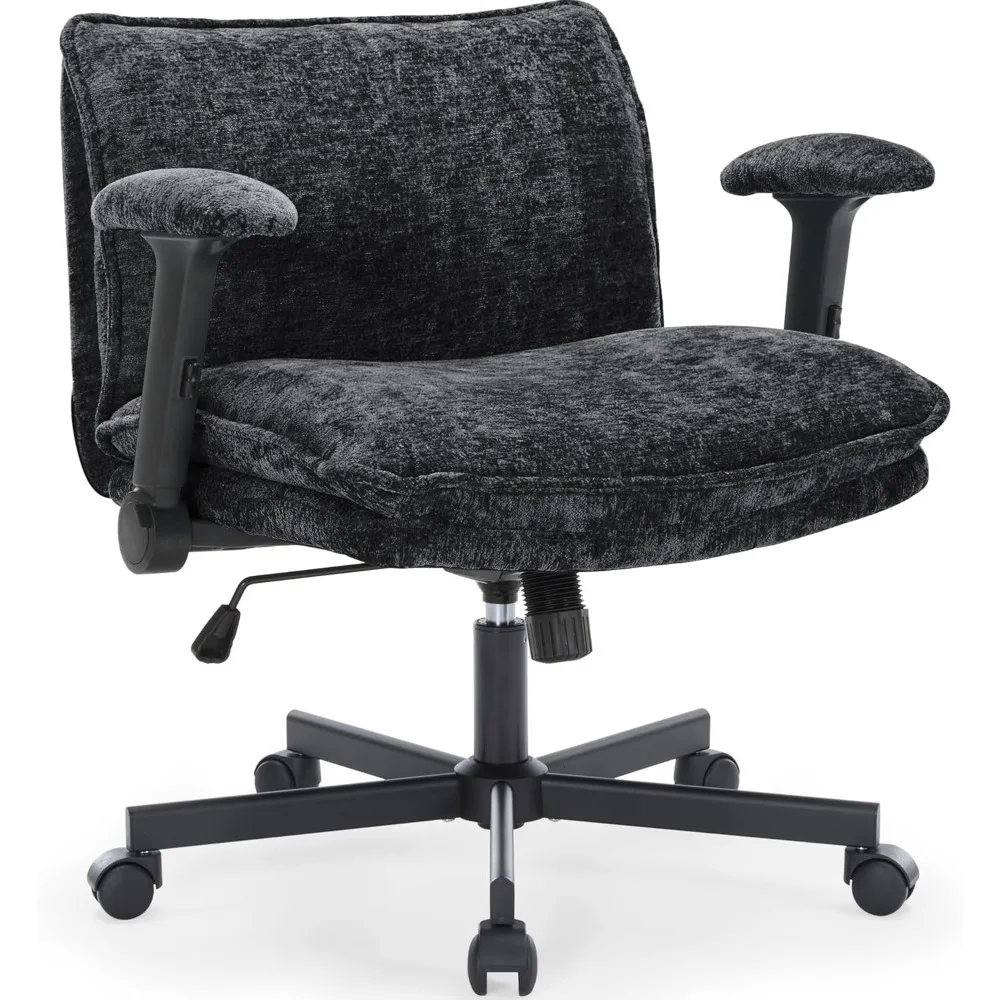 Cross-legged office chair with wheels and adjustable flip-arms, criss-cross desk chair with thick cushion, , comfy swivel chair
Cross-legged office chair with wheels and adjustable flip-arms, criss-cross desk chair with thick cushion, , comfy swivel chair