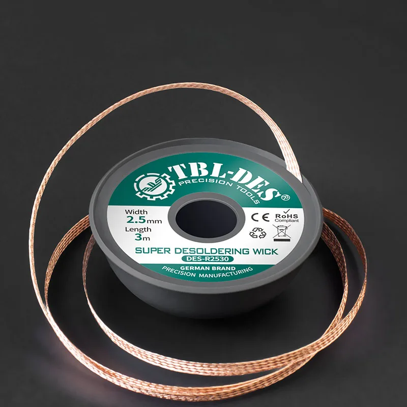 1Pcs soldering wick wire Width 2.0/2.5/3.0/3.5MM Length 1M desoldering braid solder remover wick wire for PCB BGA SMD clean tool
1Pcs soldering wick wire Width 2.0/2.5/3.0/3.5MM Length 1M desoldering braid solder remover wick wire for PCB BGA SMD clean tool