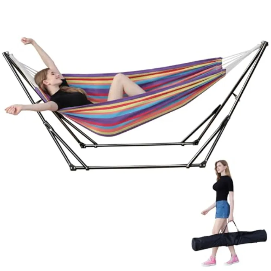 Portable Hammock with Stand for Outside Foldable, Frabic Tension Adjustable Indoor, Carrying Bag Included, 616 lbs Weight Capac
Portable Hammock with Stand for Outside Foldable, Frabic Tension Adjustable Indoor, Carrying Bag Included, 616 lbs Weight Capac