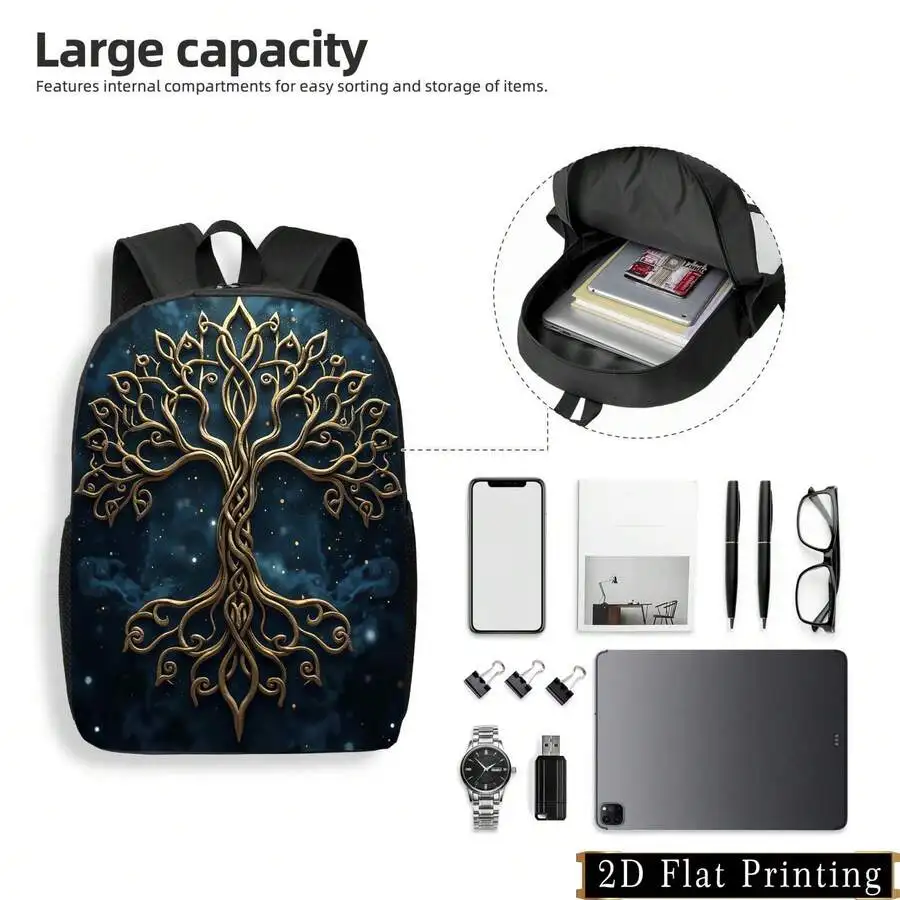 Stylish Large Capacity Backpack With Tree Of Life Print For Daily Commute
Stylish Large Capacity Backpack With Tree Of Life Print For Daily Commute