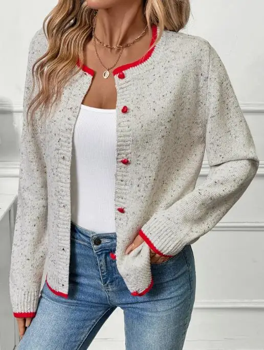 Women's Casual Color Blocking Knitted Cardigan Jacket Elegant High-End Sweater for Autumn And Winter New Style
Women's Casual Color Blocking Knitted Cardigan Jacket Elegant High-End Sweater for Autumn And Winter New Style