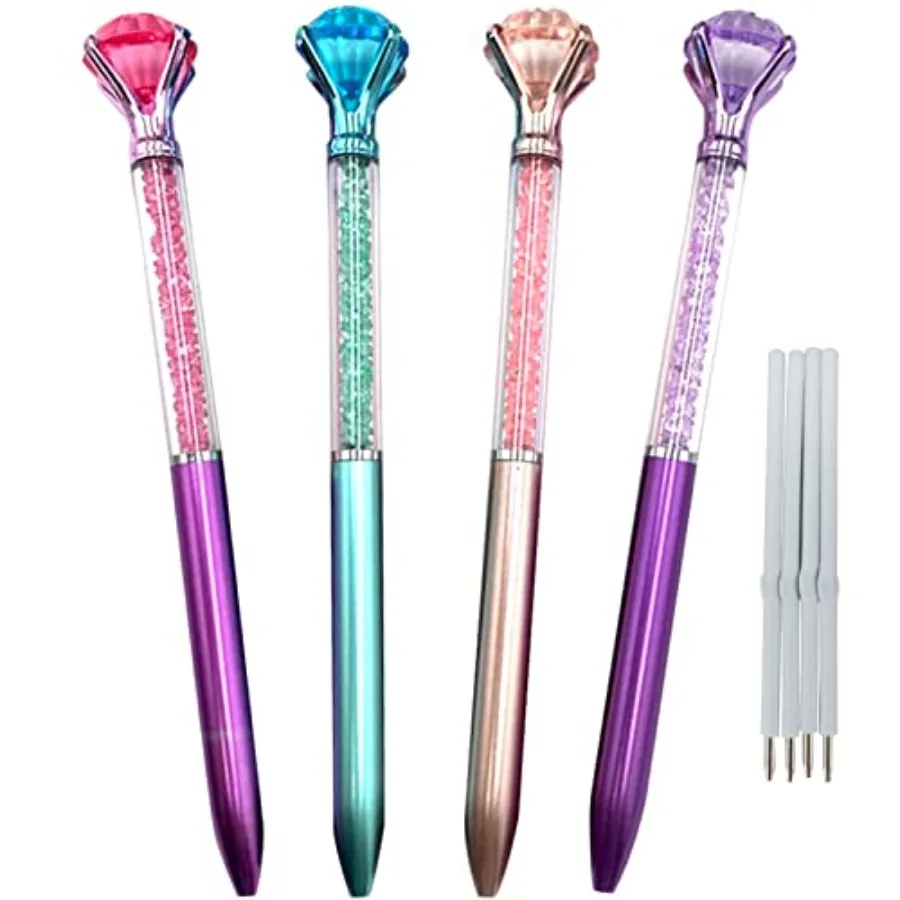 Diamond Pens Pack of 4 Cute Ballpoint Pen Retractable Ballpoint Pen gem pen Rhinestones Crystal Bling Plated Metal Color Blue G
Diamond Pens Pack of 4 Cute Ballpoint Pen Retractable Ballpoint Pen gem pen Rhinestones Crystal Bling Plated Metal Color Blue G