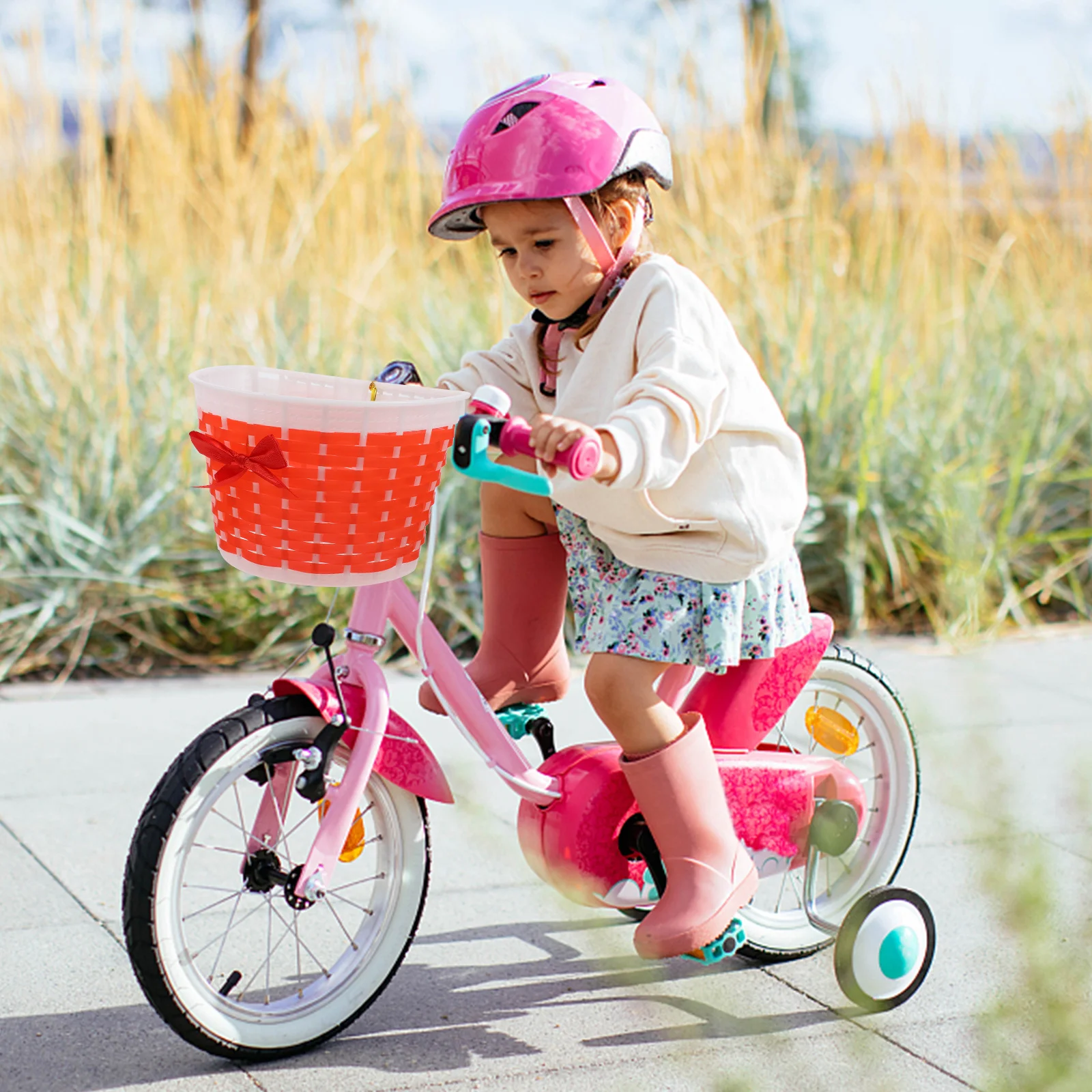 Plastic Bike Basket for Kids Handmade Knitted Scooter Baskets Pink Bow Girls Bicycle Storage Accessories Cycling Decor
Plastic Bike Basket for Kids Handmade Knitted Scooter Baskets Pink Bow Girls Bicycle Storage Accessories Cycling Decor