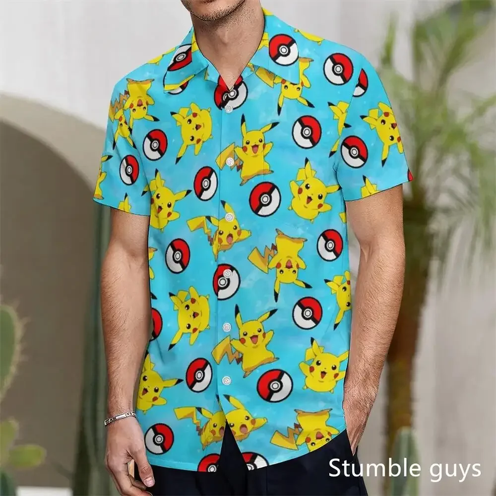 New Men's Lapel Short Sleeve Hawaiian Shirt Summer Pokemon Pikachu Print Harajuku Casual Streetwear
New Men's Lapel Short Sleeve Hawaiian Shirt Summer Pokemon Pikachu Print Harajuku Casual Streetwear