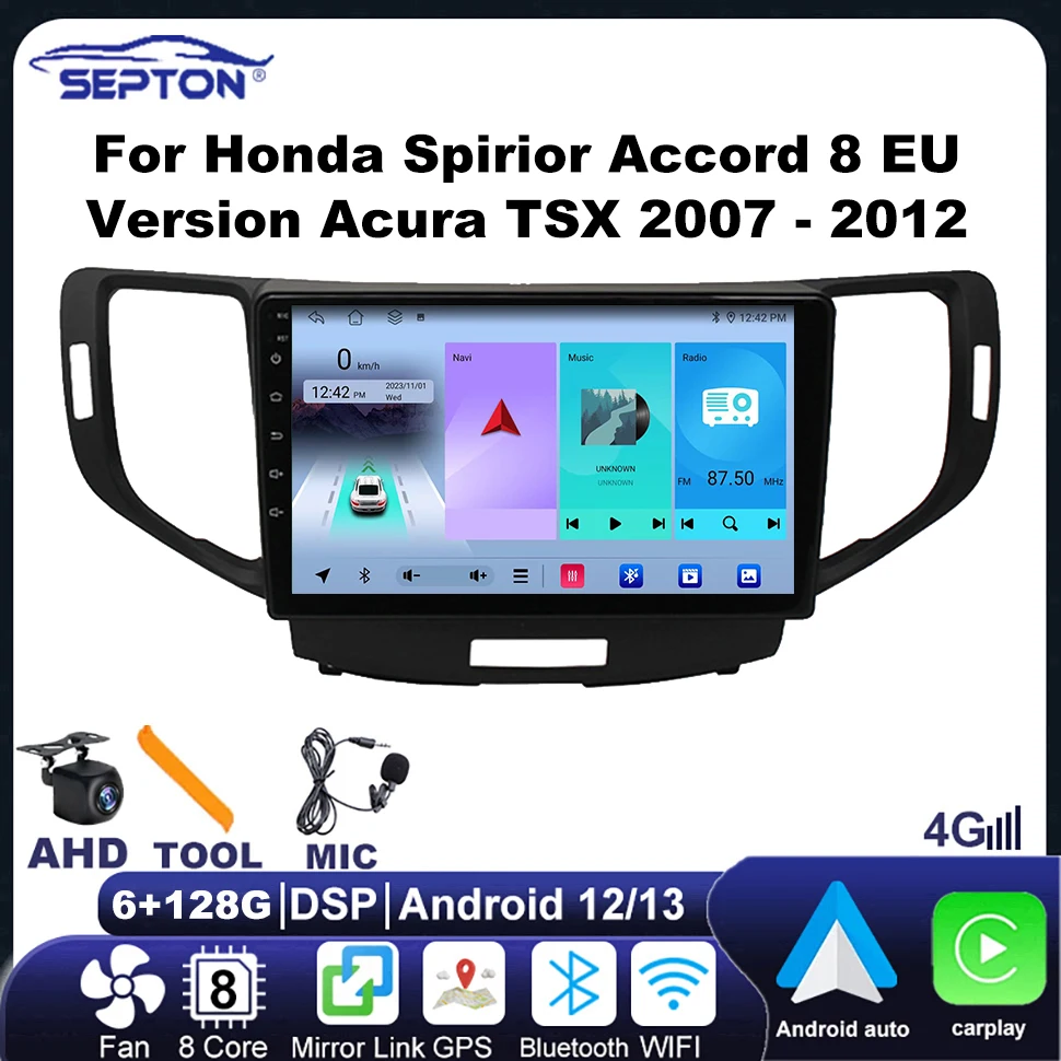 SEPTON Car Audio System Radio Smart Car Screen for Honda Spirior Accord 8 EU Version Acura TSX 2007 - 2012 4G CarPlay GPS Player
SEPTON Car Audio System Radio Smart Car Screen for Honda Spirior Accord 8 EU Version Acura TSX 2007 - 2012 4G CarPlay GPS Player