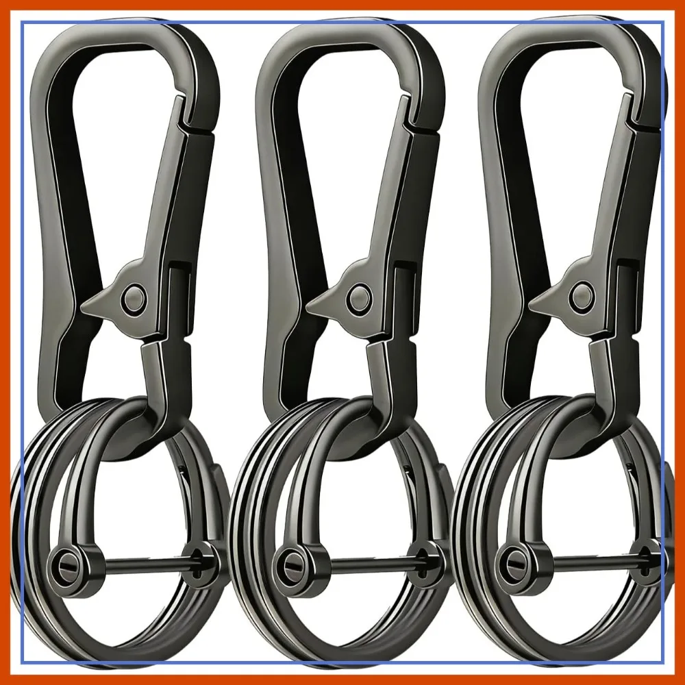 Heavy Duty Metal Carabiner Keychain Clip with Key Rings and D Ring for Keys
Heavy Duty Metal Carabiner Keychain Clip with Key Rings and D Ring for Keys
