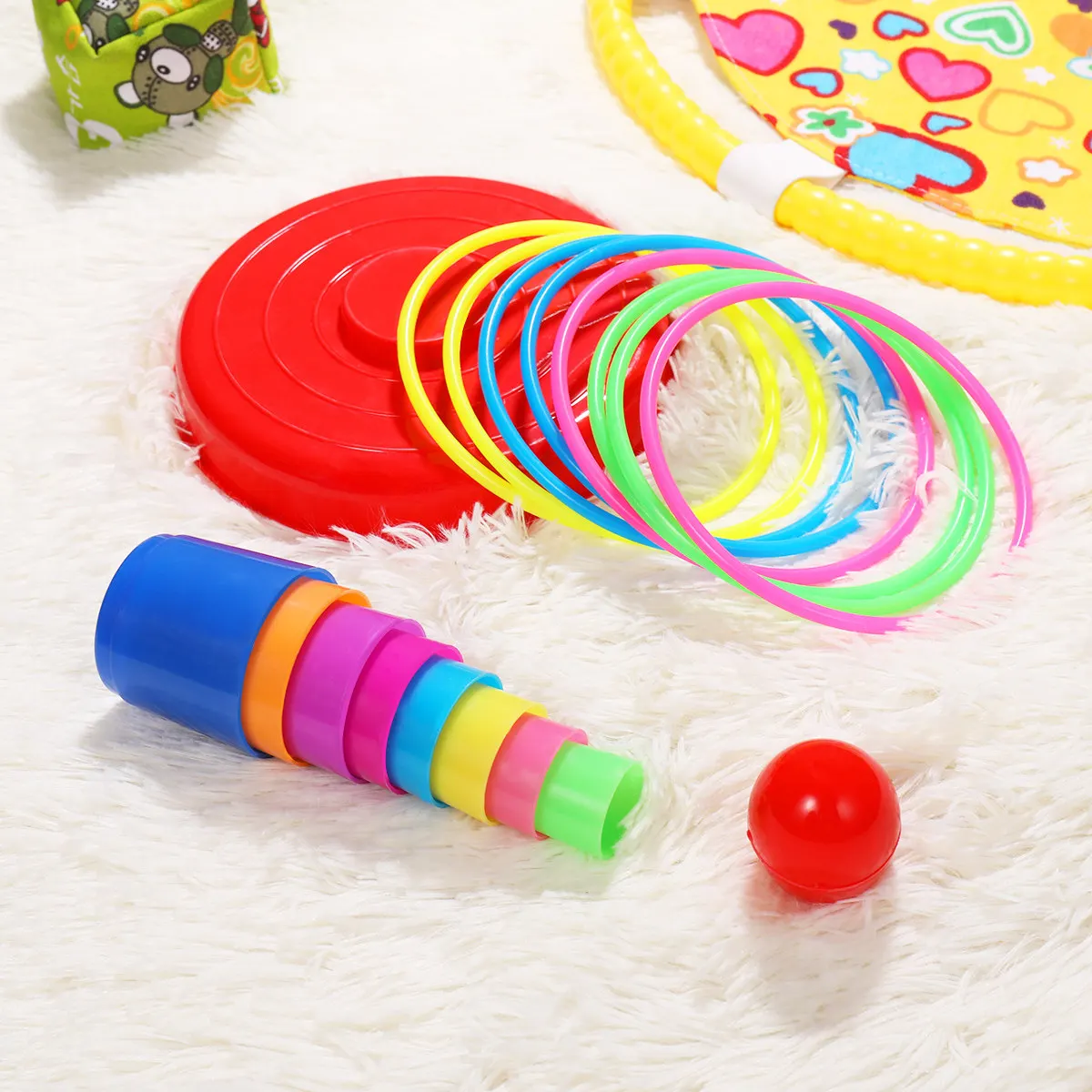 18 Pieces Colorful Ring Toss Puzzle Set Includes 8 Large and Small Rings 9 Pillars Ferrule Base Indoor Outdoor Parent-Child Game
18 Pieces Colorful Ring Toss Puzzle Set Includes 8 Large and Small Rings 9 Pillars Ferrule Base Indoor Outdoor Parent-Child Game