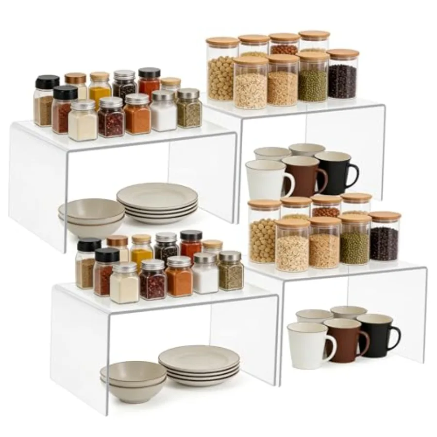 4 PCS Acrylic Cabinet Organizer Shelf, Clear Kitchen Countertop Storage Risers for Spices Plates Cups, Stackable Pantry Organiz
4 PCS Acrylic Cabinet Organizer Shelf, Clear Kitchen Countertop Storage Risers for Spices Plates Cups, Stackable Pantry Organiz