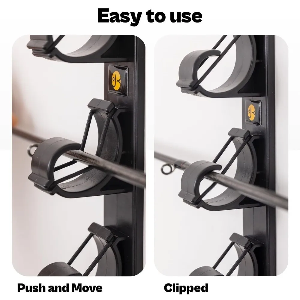 Wall Mount Fishing Rod Holder Ceiling Mount Holds 6 Rods Horizontal Storage Rack Garage Organization System