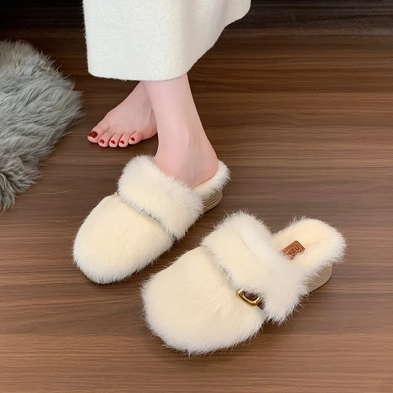 Baotou Woolen Slippers for Women 2026 Spring New Style Fashionable Belt Buckle Korean-style Flat Heel Lazy Cotton Slippers,35-40
Baotou Woolen Slippers for Women 2026 Spring New Style Fashionable Belt Buckle Korean-style Flat Heel Lazy Cotton Slippers,35-40
