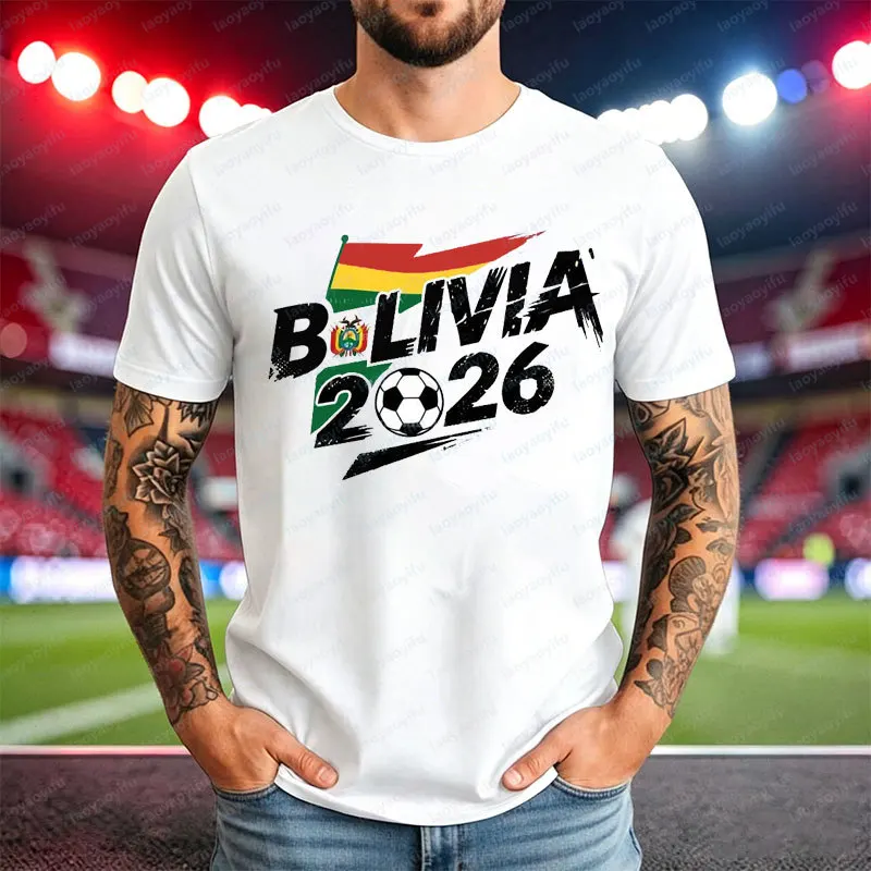 Bolivia Soccer Fan 2026 Mens T-Shirt Bolivia Flag Football Graphic Tee Football Game Day Apparel Cotton Tops National Pride Gift
Bolivia Soccer Fan 2026 Mens T-Shirt Bolivia Flag Football Graphic Tee Football Game Day Apparel Cotton Tops National Pride Gift