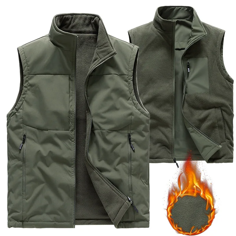 2026 Men Fleece Warm Vest Men Windproof Photographer Waistcoat Male Stand Collar Double-Sided Vest Male Men Sleeveless Jacket
2026 Men Fleece Warm Vest Men Windproof Photographer Waistcoat Male Stand Collar Double-Sided Vest Male Men Sleeveless Jacket